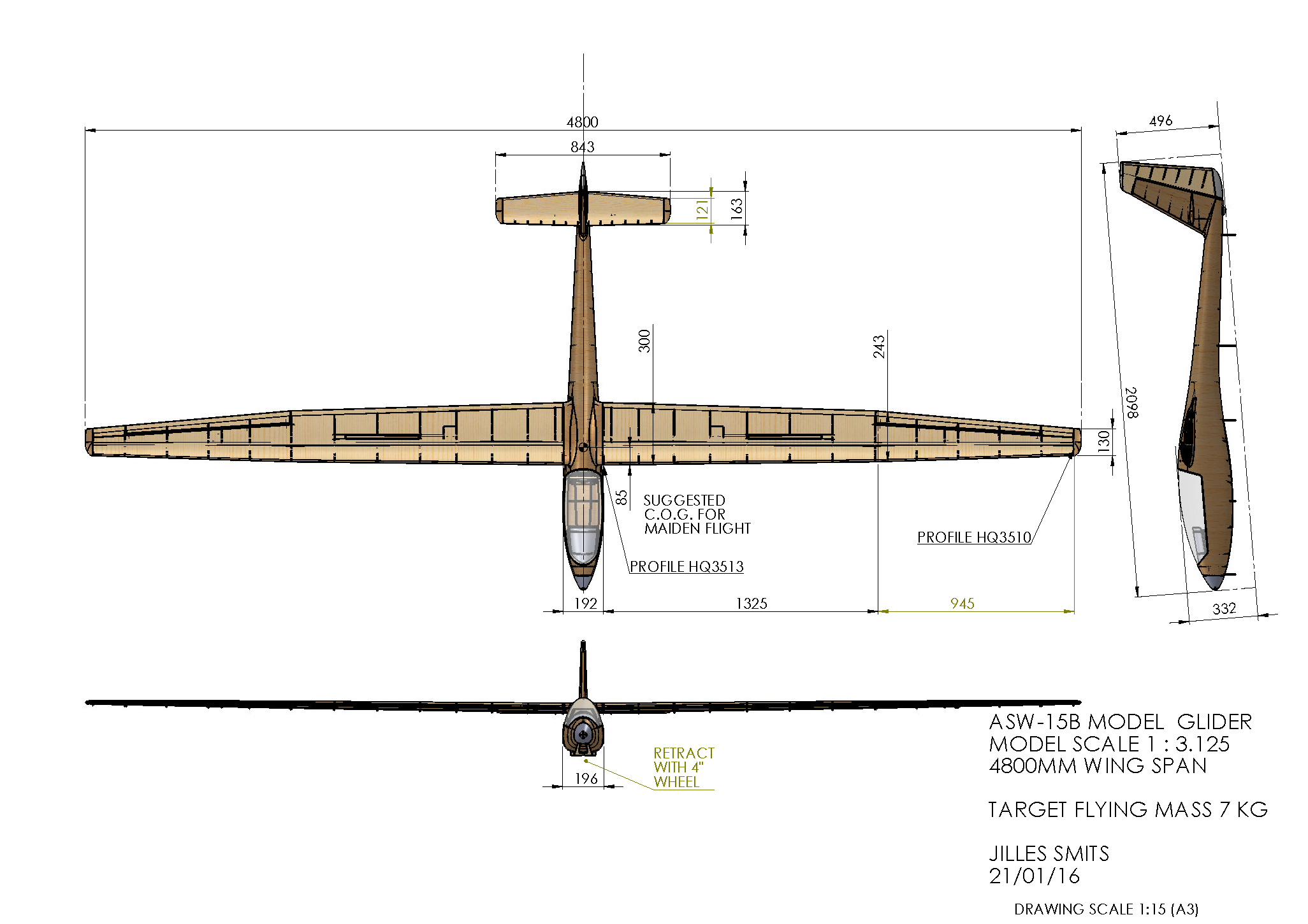 ASW-15B Glider {1/3} – Plans (JS) | Laser Cut Kits Australia
